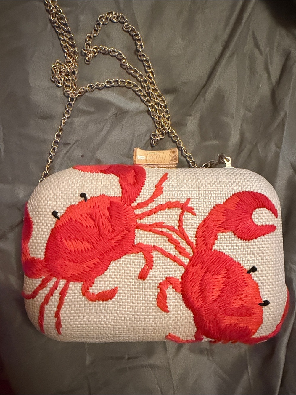 Tommy bahama Red Crab Embroidered Clutch Crossbody Bag - Women